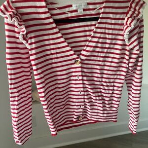 Charter Club Red and White Striped Top